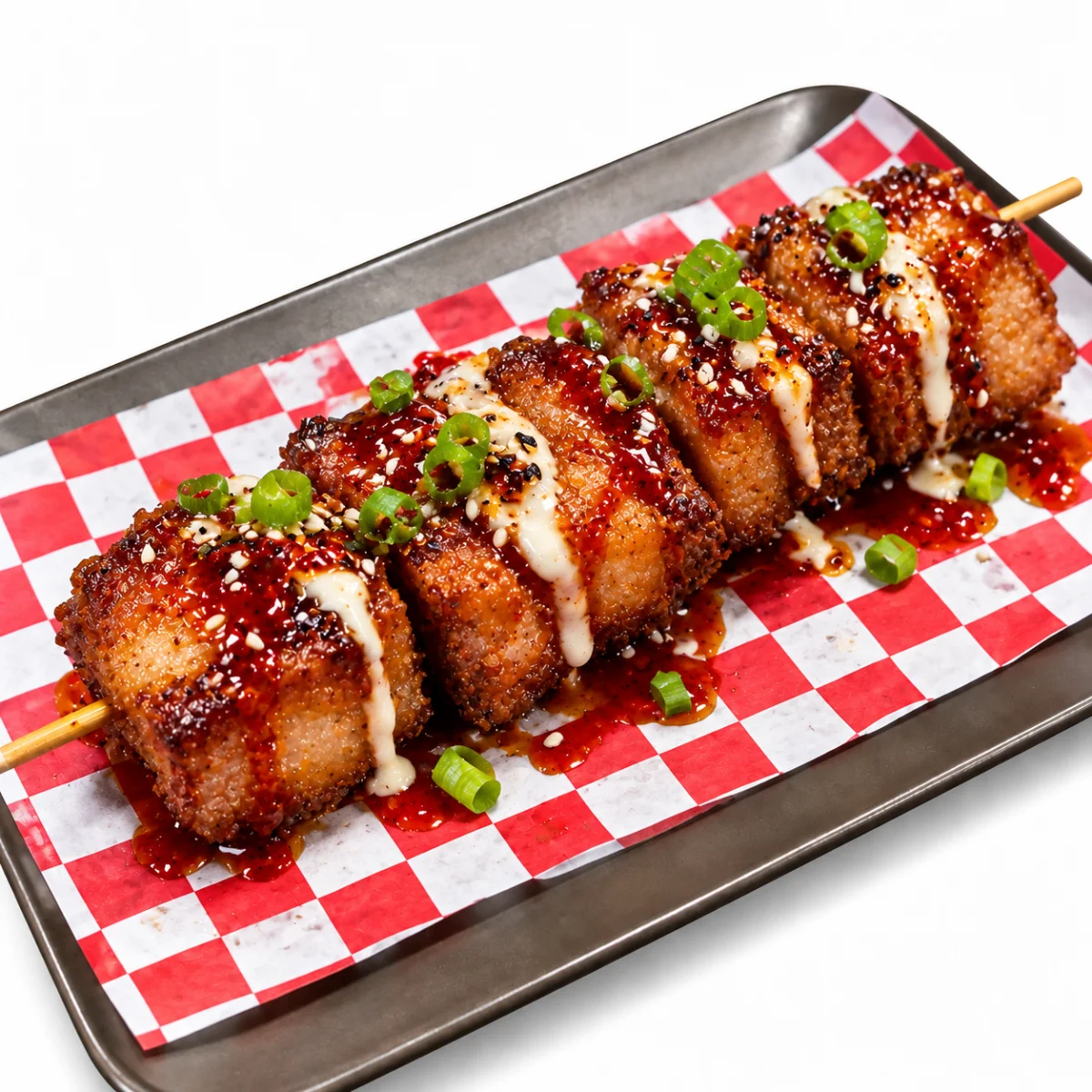 k kkochi skewers spicy pork belly bites