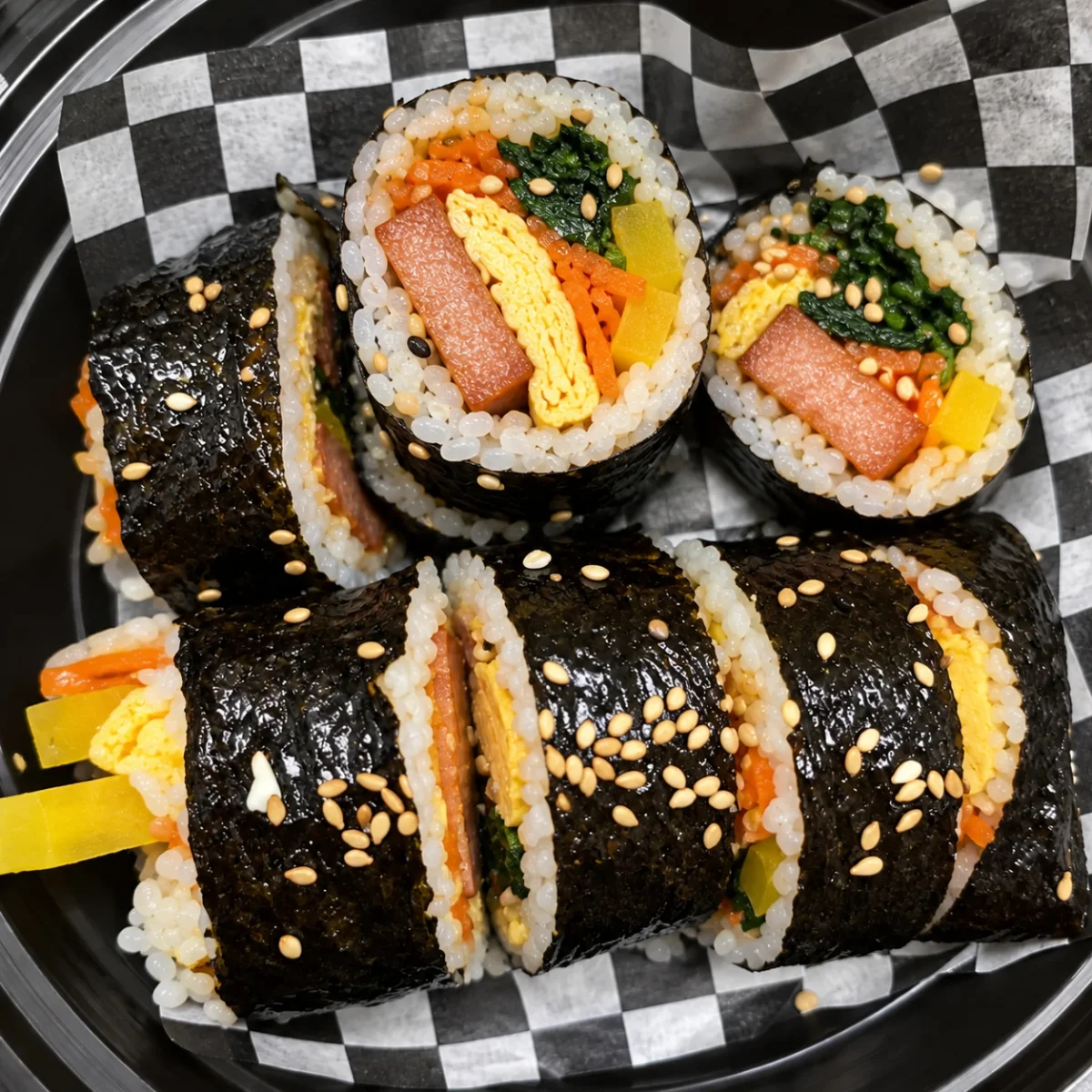 kimbap spam egg veggie kimbap